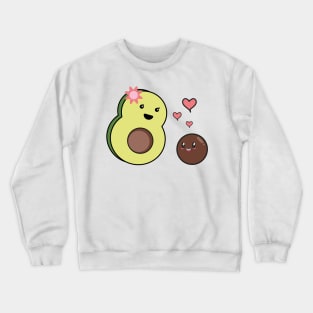 Mrs Avocado Kawaii And Baby Avocado Kawaii Crewneck Sweatshirt